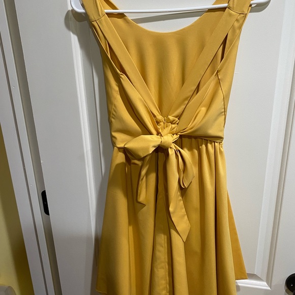 Mustard Asymmetrical Dress - Picture 2 of 3